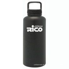 Aço inoxidável durável vácuo Esportes garrafa preto 64oz